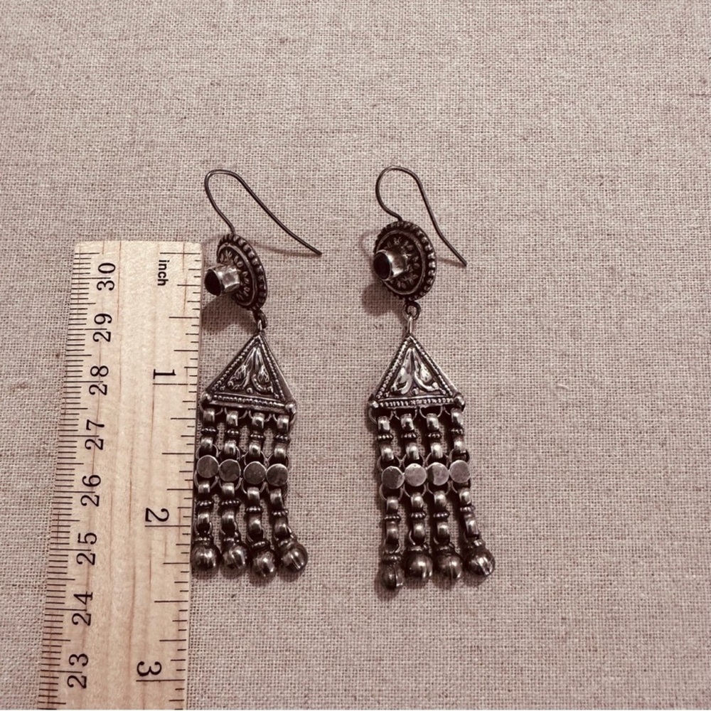 Vintage | Earrings | Vintage Afghan Silver Earrings with Amethyst - Picture 5 of 7